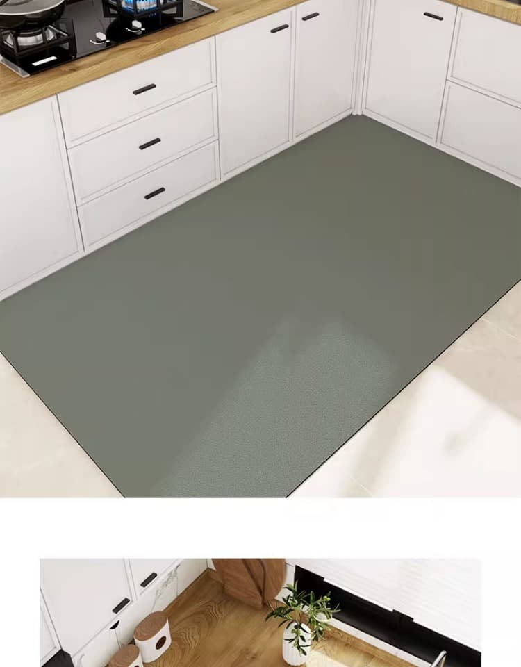 白を基調に空間を華やかに彩るL字型や大判キッチンマット