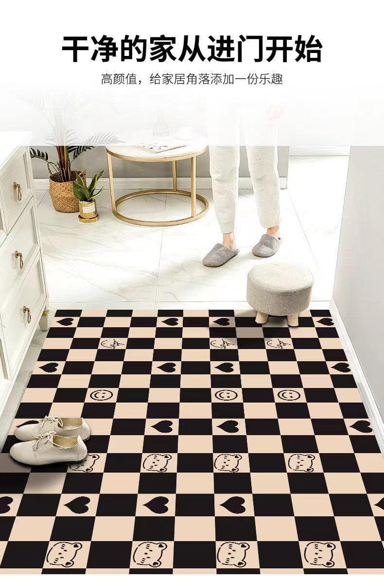 収納も折りたためる大判サイズ！飽きのこない北欧風キッチンマット