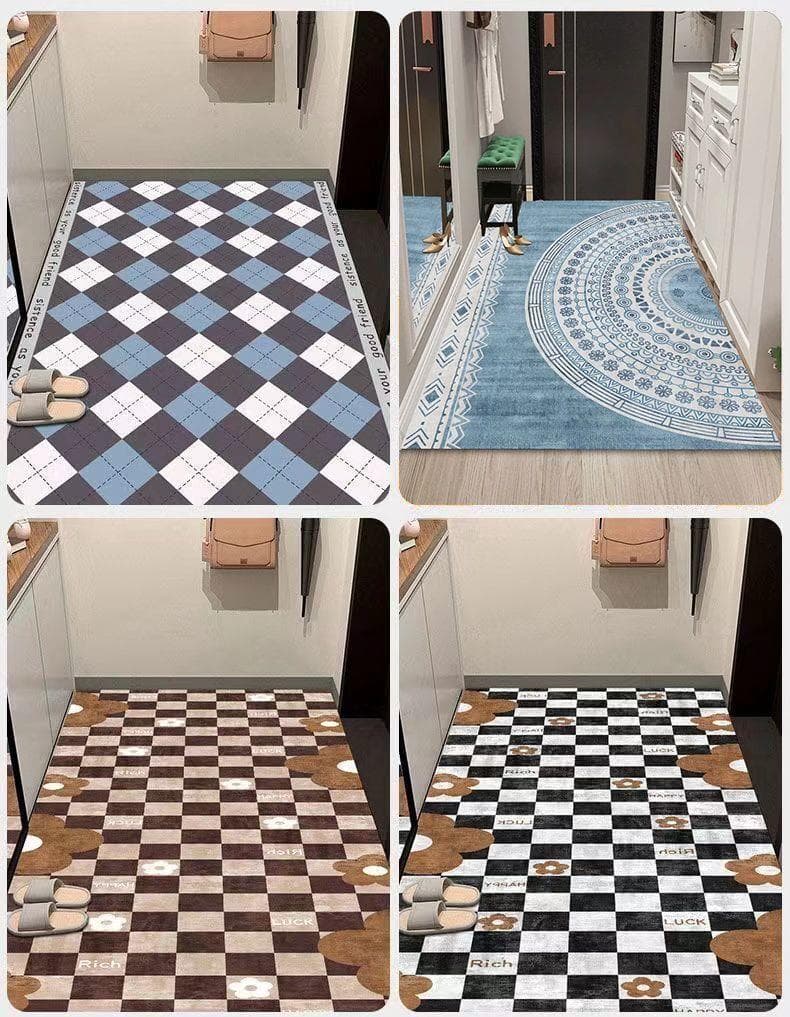 収納も折りたためる大判サイズ！飽きのこない北欧風キッチンマット