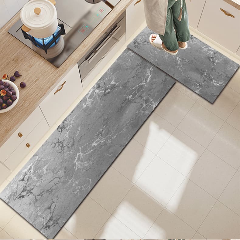 北欧風の天然素材で彩る植物柄コンビネーションキッチンマット