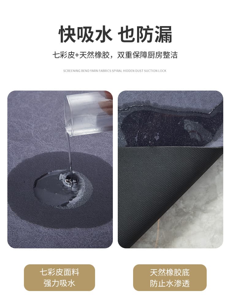滑り止め＆クッション性で快適！北欧デザインの多サイズ対応キッチンマット
