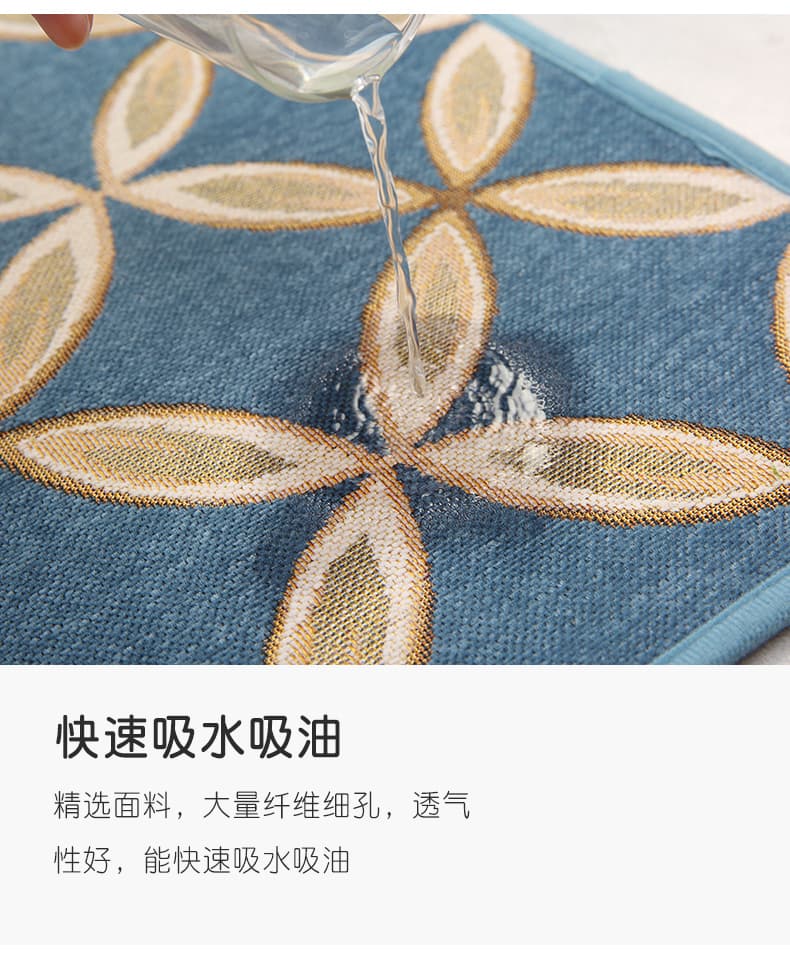 吸水クッションで疲れにくい、幾何学模様がおしゃれな北欧風キッチンマット