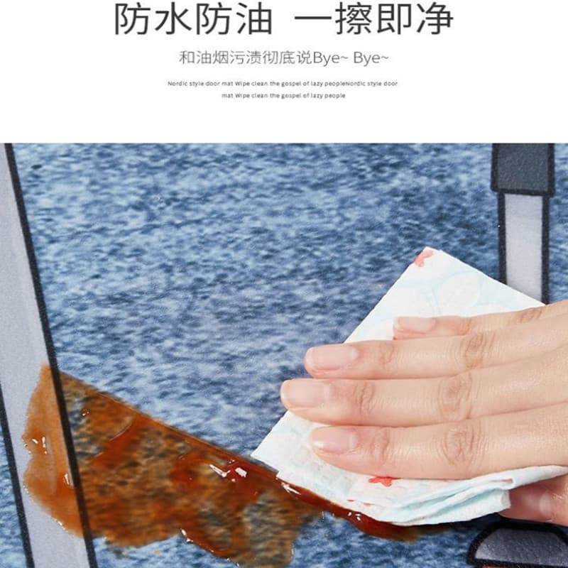 植物柄が美しい北欧風デザインのサイズオーダーできるキッチンマット