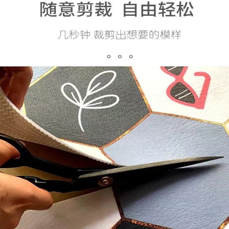 植物柄が美しい北欧風デザインのサイズオーダーできるキッチンマット