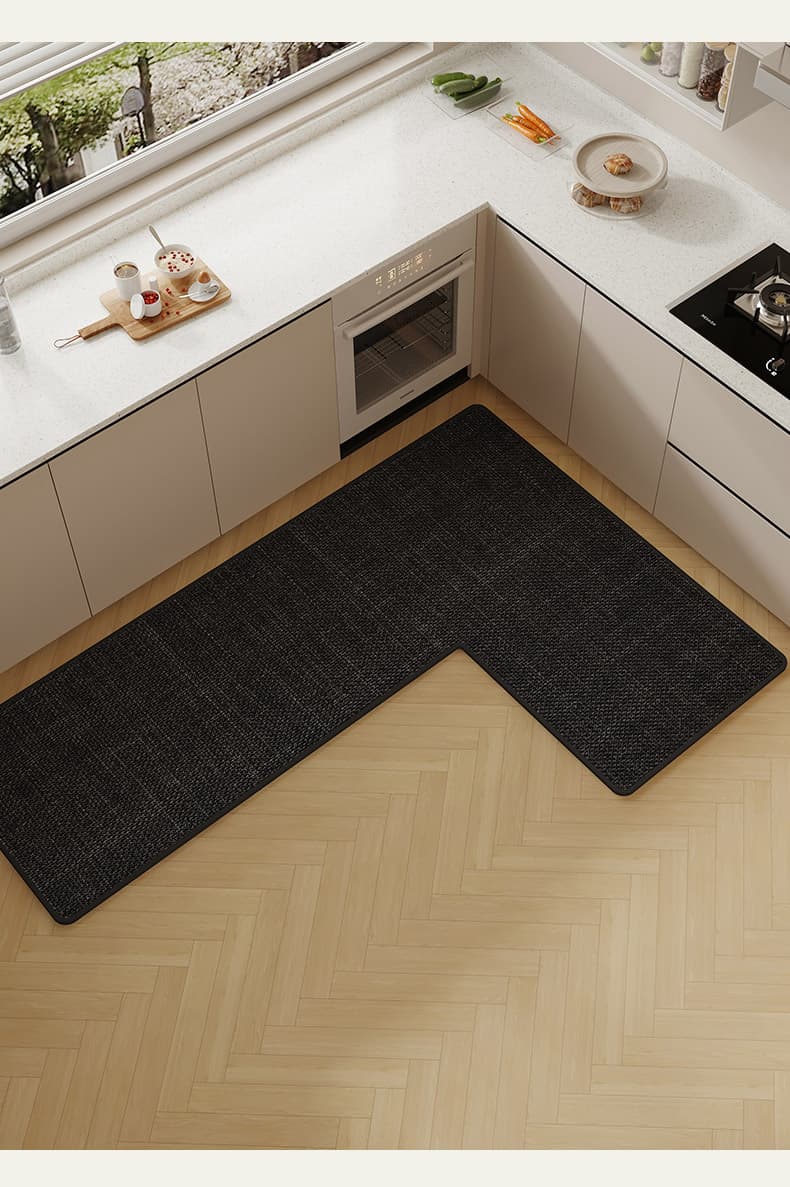 北欧モダンで美しく、L字型オーダー対応の高級キッチンマット