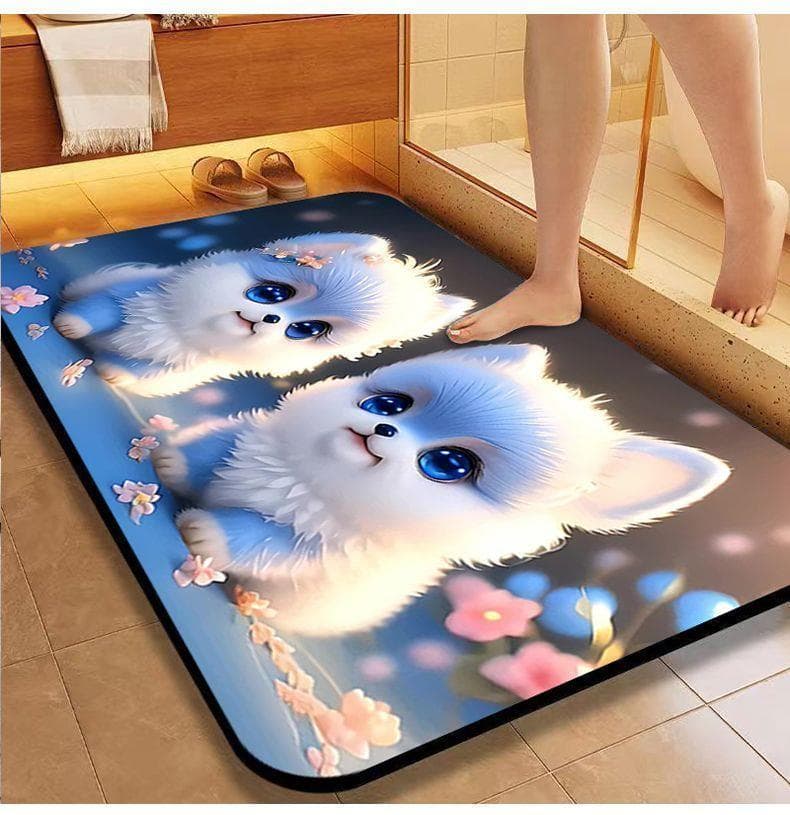 透明で拭けるおしゃれな滑り止め付きキッチンマット！吸水速乾で洗える多サイズ展開