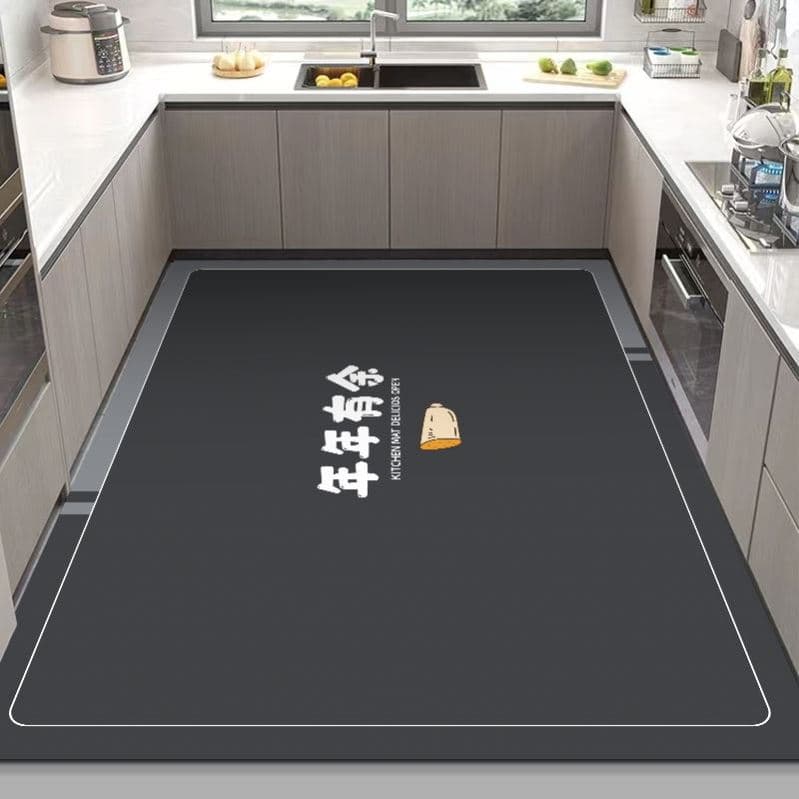 足元すっきり快適◎透明感ある北欧風デザインのオーダーキッチンマット