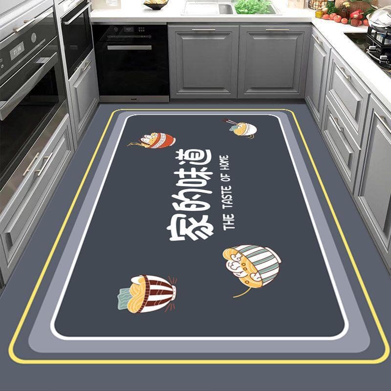 透明感あふれる北欧風デザインでおしゃれに使える滑り止め付きキッチンマット