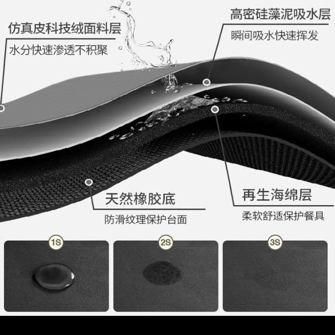 北欧風シンプルデザイン！吸水速乾で洗えるキッチンマット 270cm対応