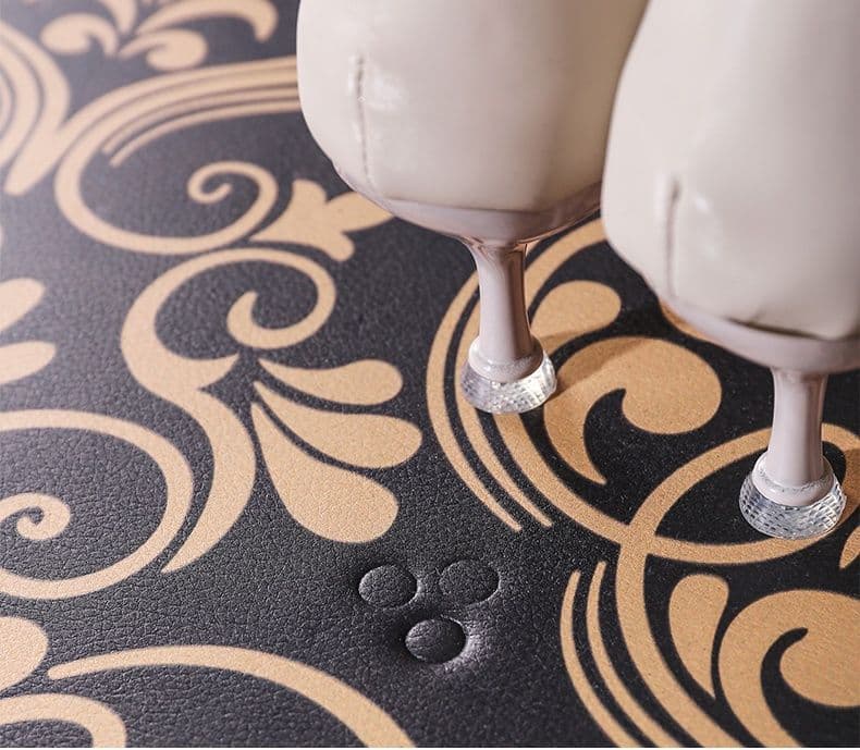 唐草模様の高級感あふれる270cmキッチンマット防水防汚で拭ける