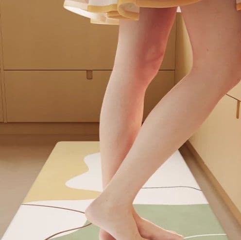 厚8mmクッションで疲れにくい北欧風デザインのキッチンマット