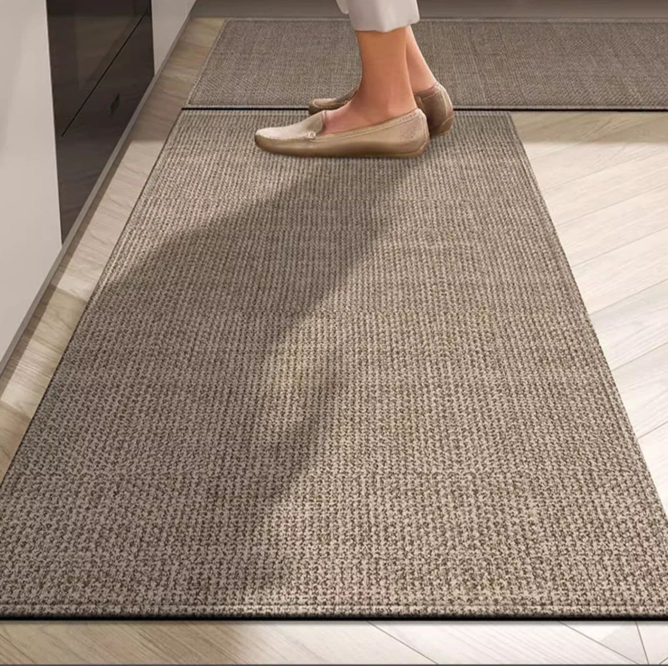 低反発クッションで疲れにくい幾何学模様の北欧風キッチンマット