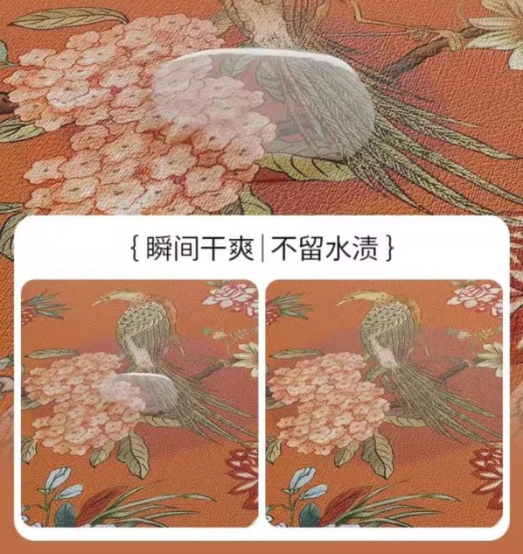 花園模様が美しい吸水キッチンマット270cm！滑り止め付きで洗える