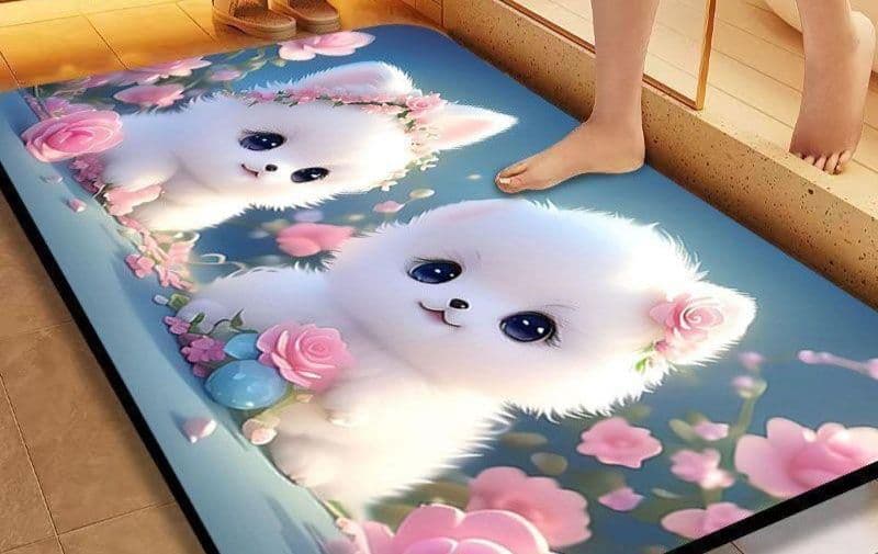 透明で拭けるおしゃれな滑り止め付きキッチンマット！吸水速乾で洗える多サイズ展開