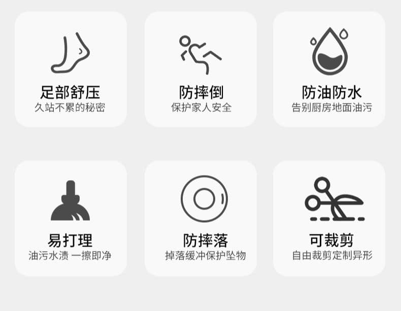 透明でクリアな吸水キッチンマット！硅藻土で拭ける洗える防滑仕様