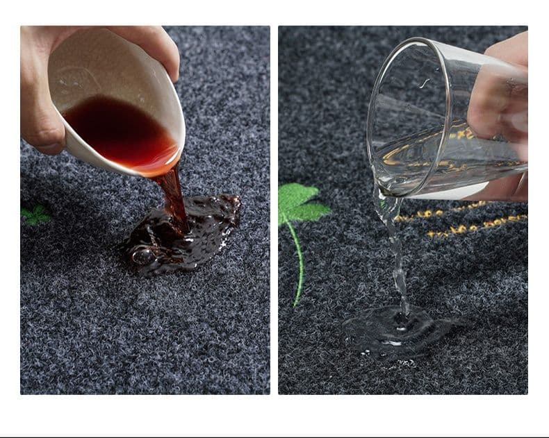 北欧風植物柄で汚れに強い撥水機能！洗えてずれにくいキッチンマット