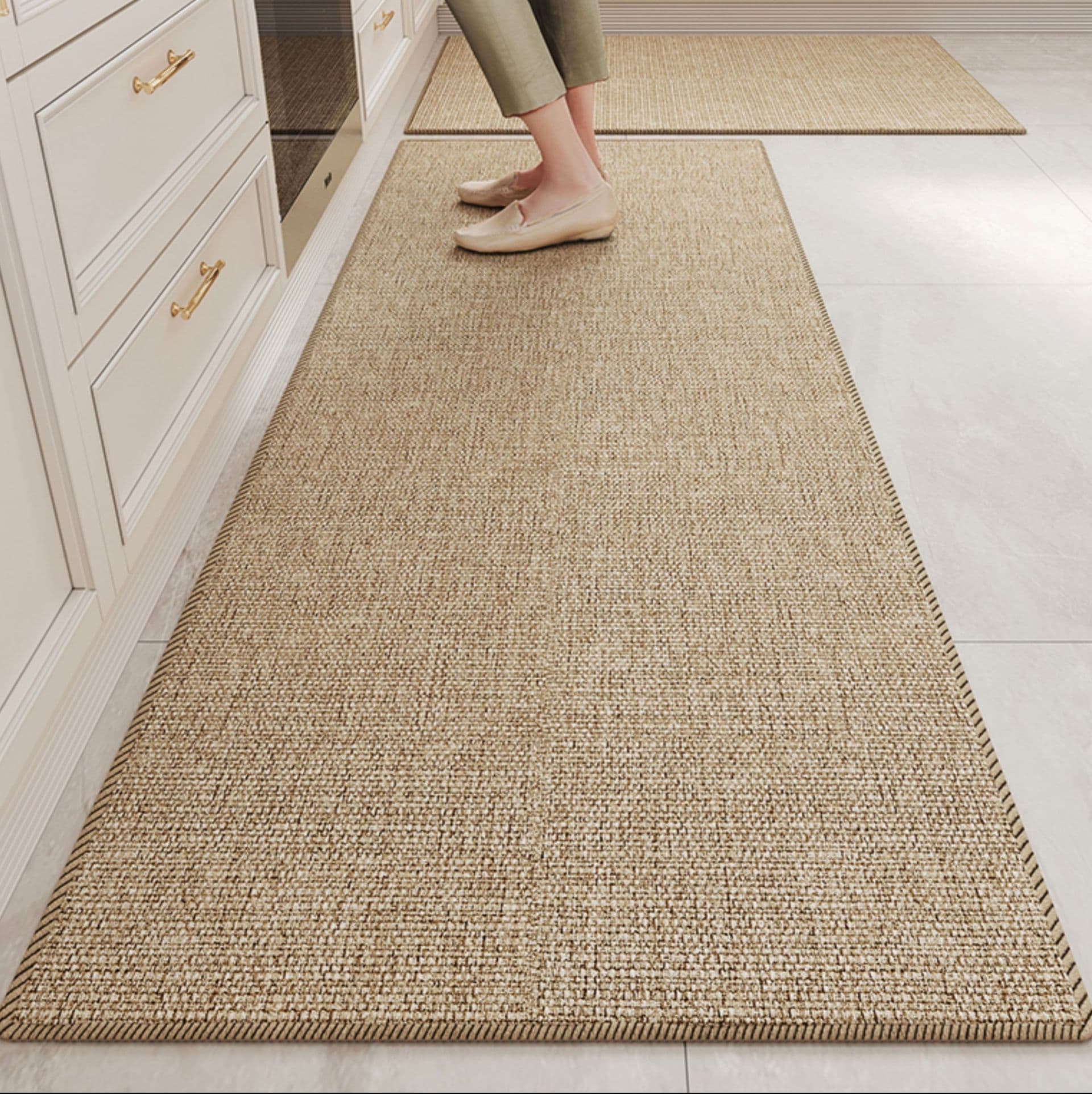 洗える高級感キッチンマット！滑り止め付きでずれない豊富サイズ展開