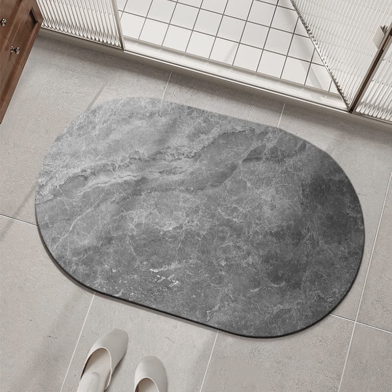 キッチンマット 大理石調デザイン 滑り止め付き 洗える 45×120cm 拭ける