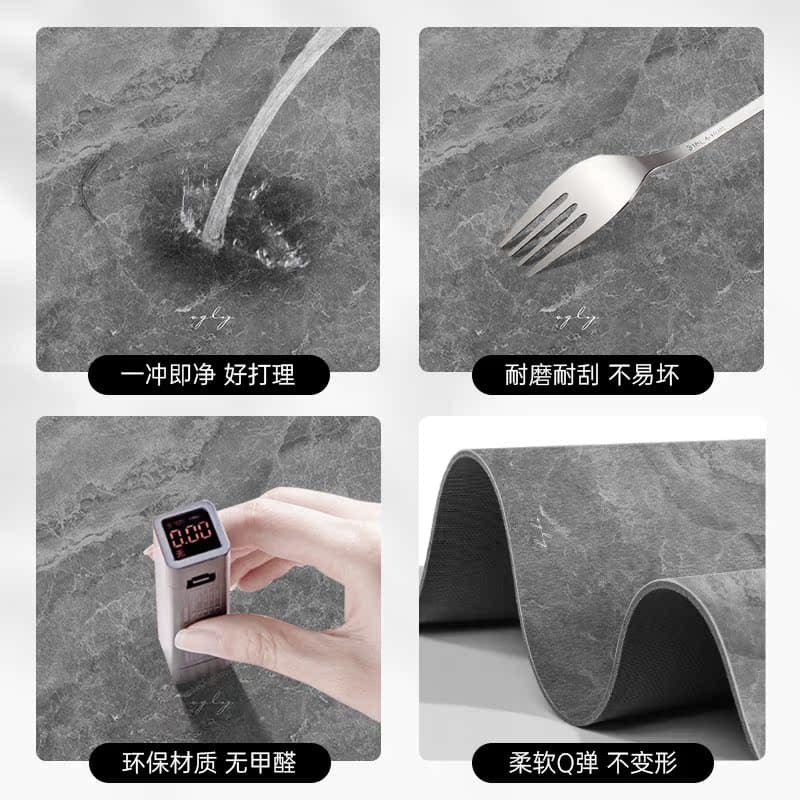 キッチンマット 大理石調デザイン 滑り止め付き 洗える 45×120cm 拭ける