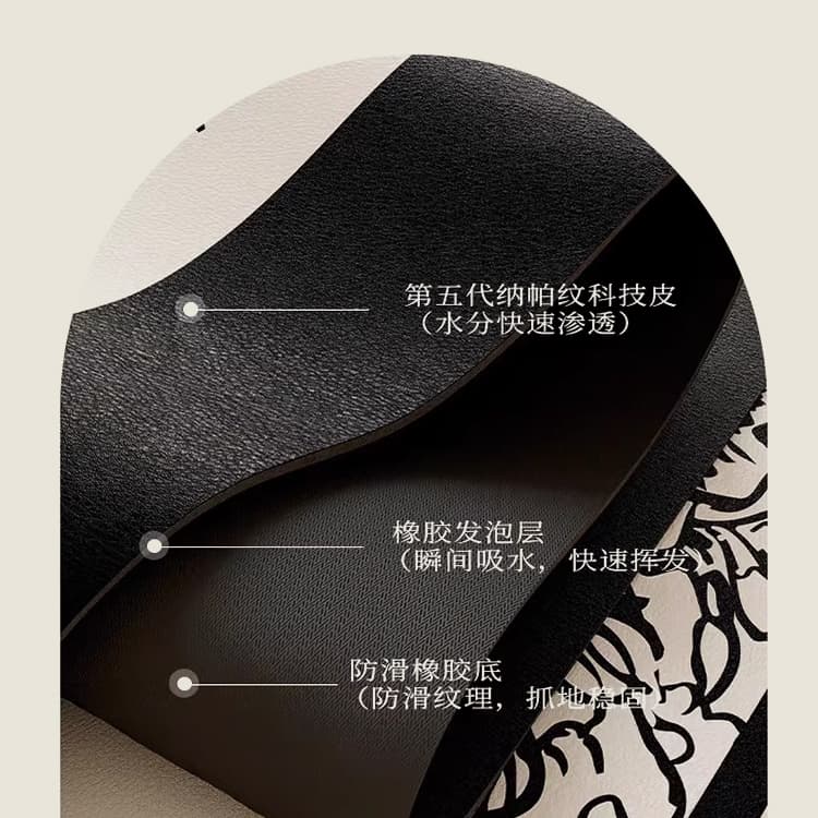 高級感ある風景画柄!滑り止め付きで洗える270cm和モダンキッチンマット