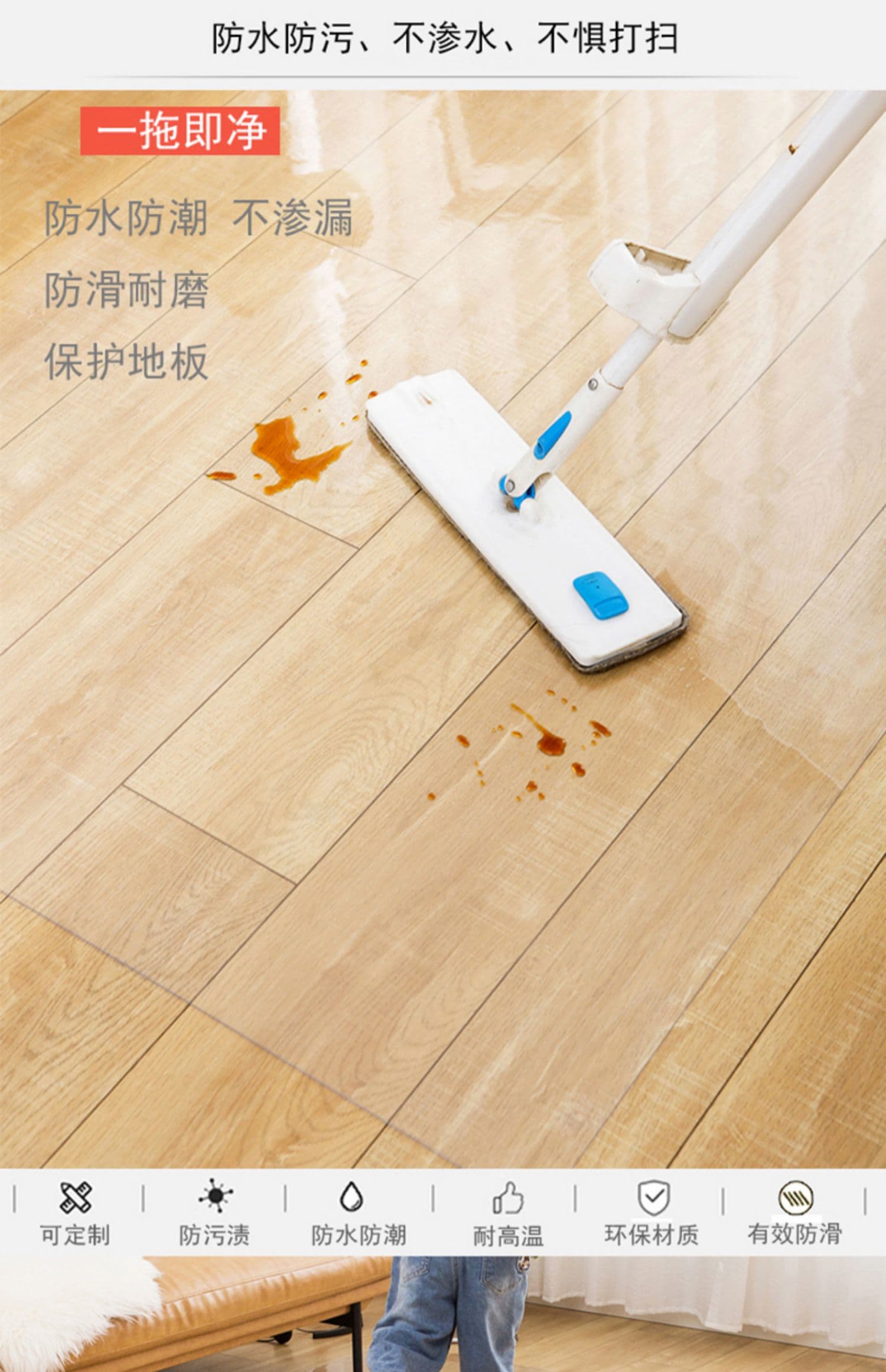 好みのサイズで選べる厚手クッションの北欧風おしゃれキッチンマット