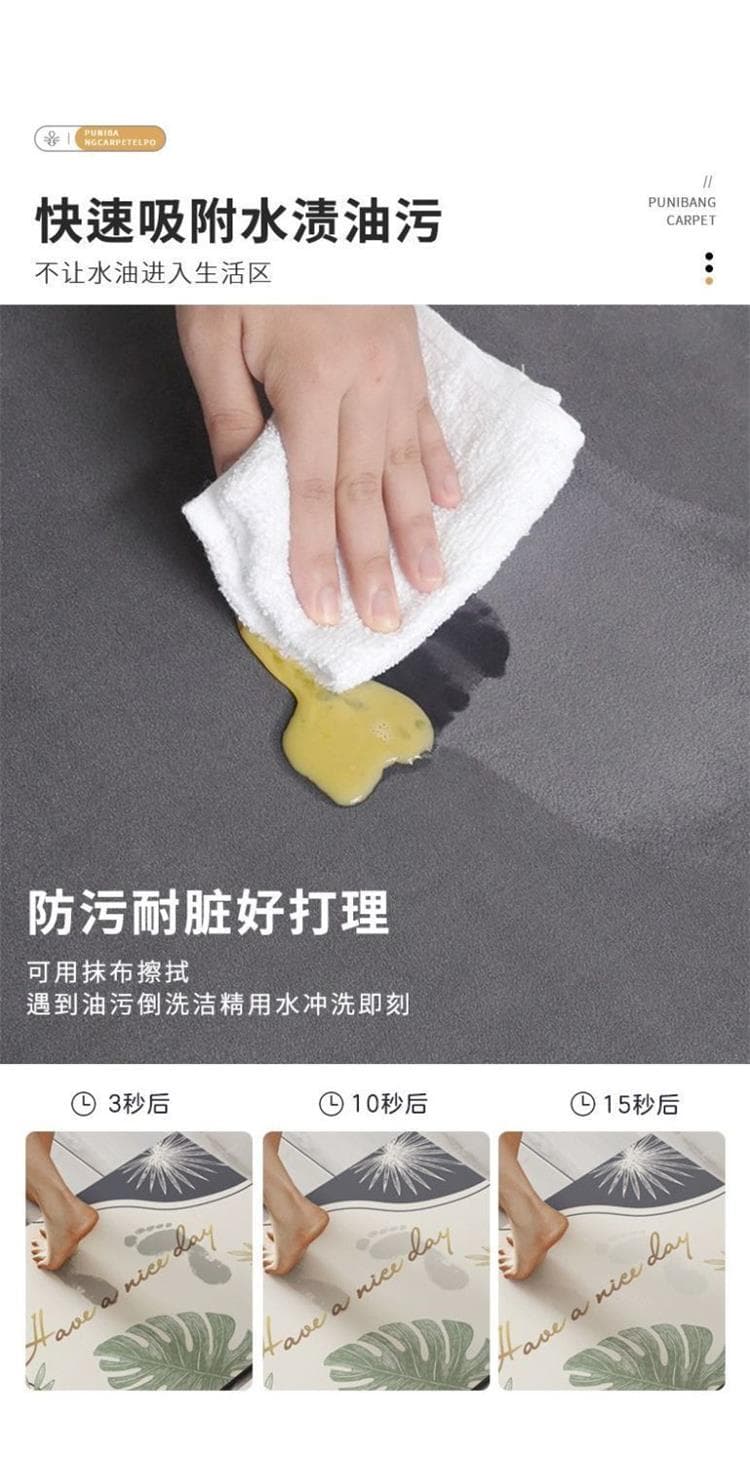 カットして使える北欧風カラーが美しい柔らかキッチンマット