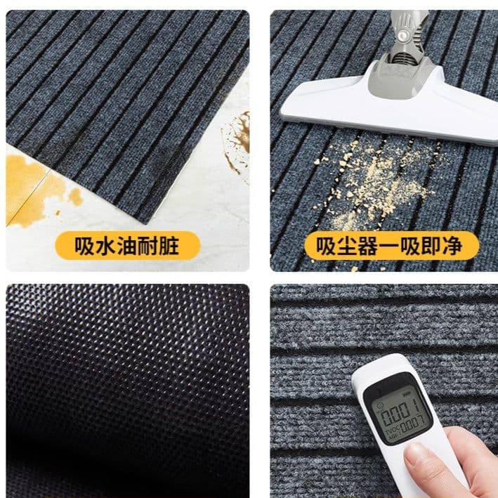 吸水速乾でずれない!拭けるストライプ柄キッチンマット180cm洗える