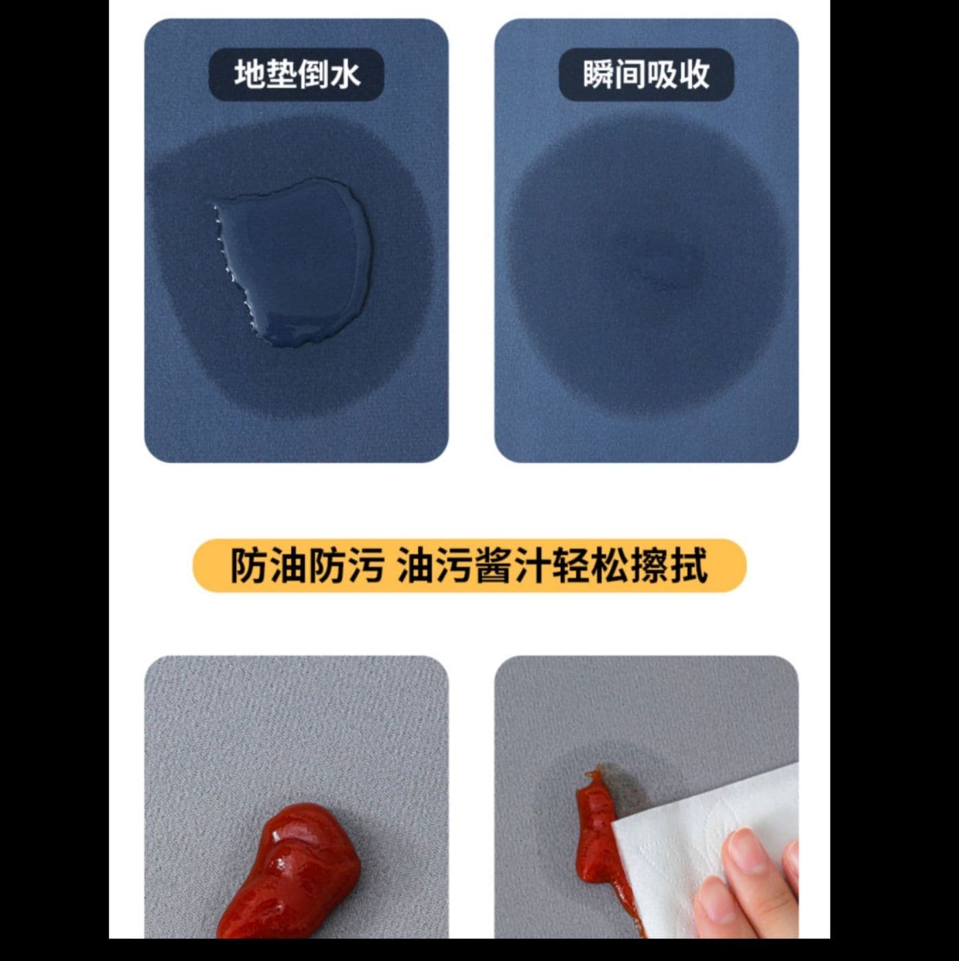 珪藻土素材で拭けて清潔!滑り止め付きの北欧風おしゃれキッチンマット