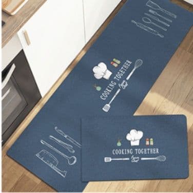 吸水防滑で滑らない!洗える北欧風几何学模様のキッチンマット45×75cm