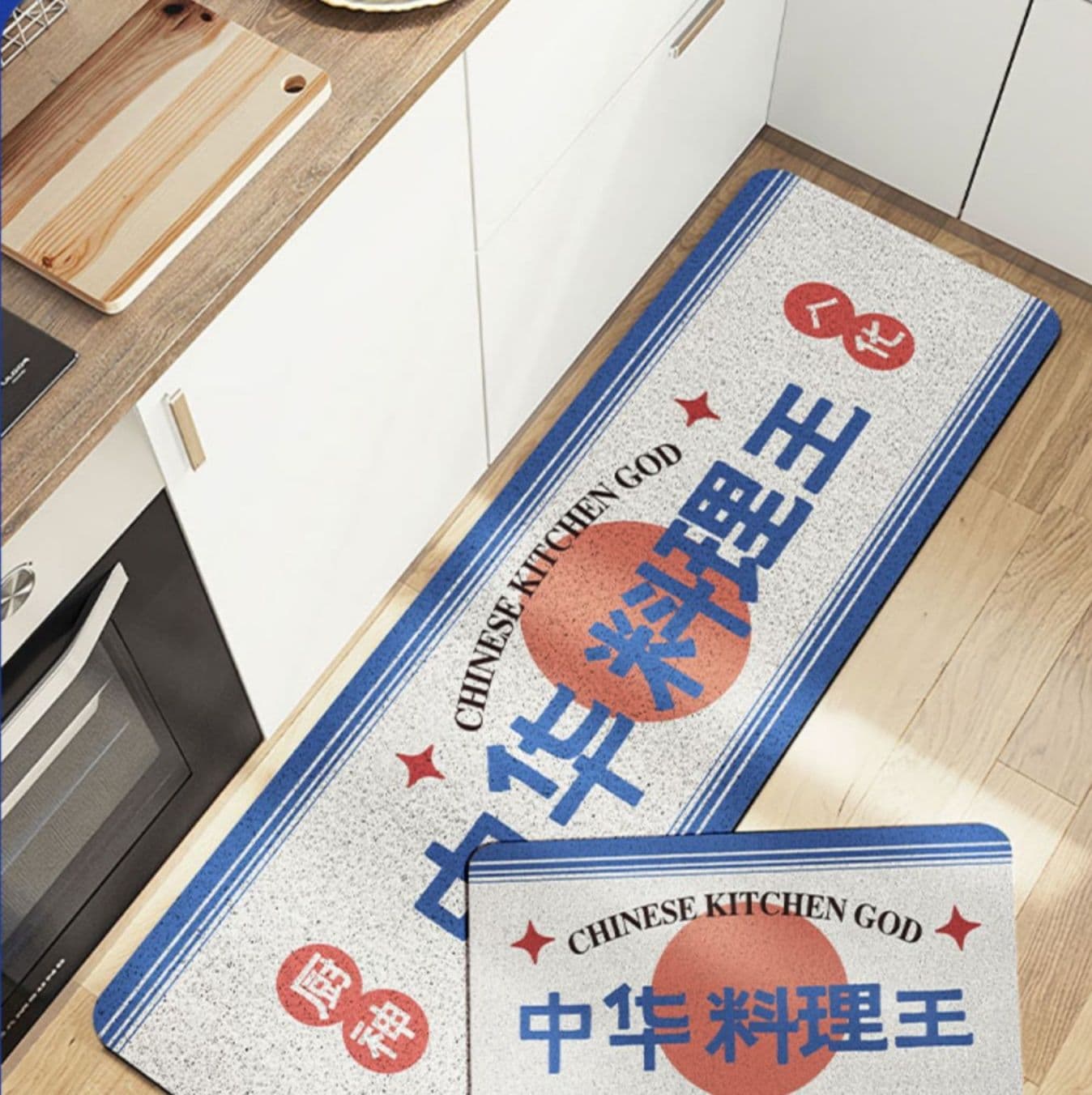 PVC素材で拭き取り簡単!防水防滑のおしゃれキッチンマット洗濯可能