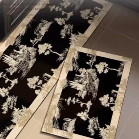 フランス風レザー調で防水防油!滑り止め付きおしゃれキッチンマット