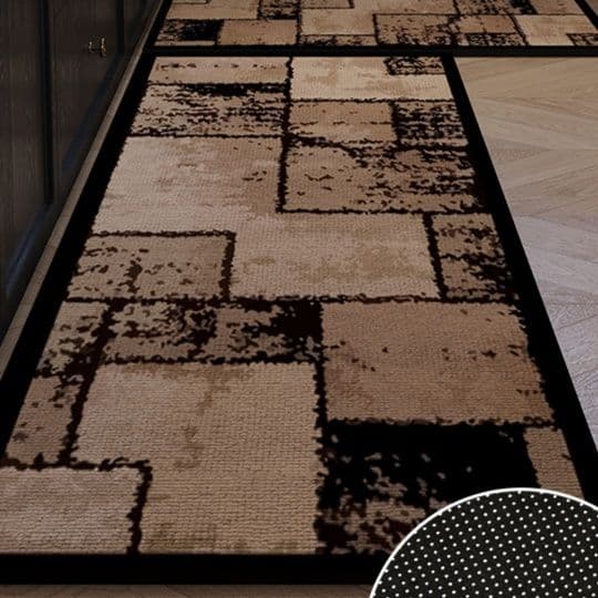 拭けて洗える北欧スタイル!防滑加工で安全なキッチンマット45×80cm〜
