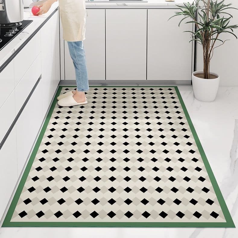防水で汚れに強い!滑り止め付きレザー調キッチンマット45×75~120×200cm
